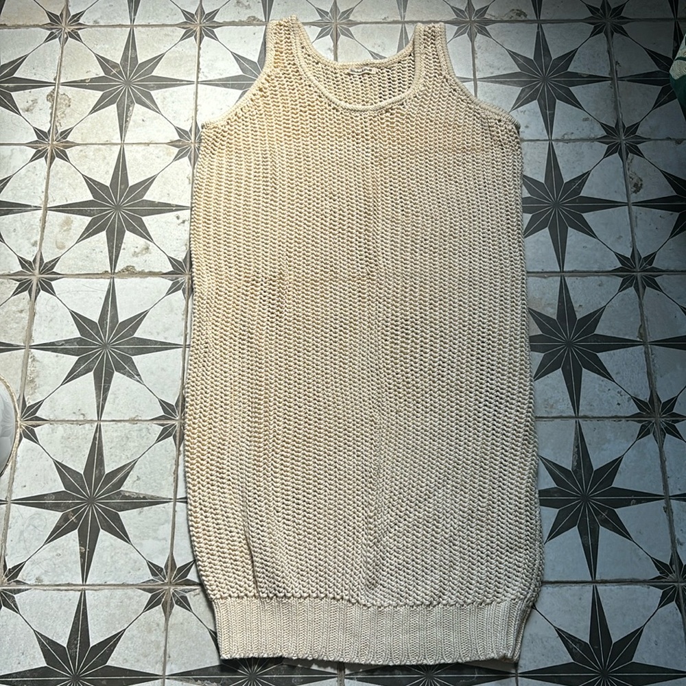 Misha + Puff net stitch dress in string Sz S